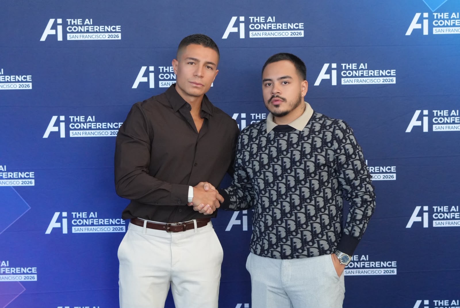 Samuel Arango y Andrés Villamizar en The AI Conference San Francisco 2026.